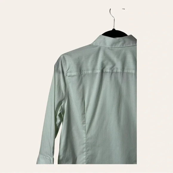 0720. EDDIE‎ BAUER BUTTON UP WRINKLE RESISTANT TOP COLLAR SIZE LARGE MINT GREEN - Picture 9 of 10